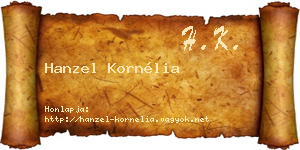 Hanzel Kornélia névjegykártya